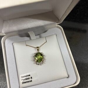 Peridot and Diamond Pendant Necklace